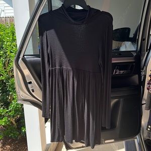 Marlowe black cotton turtleneck dress